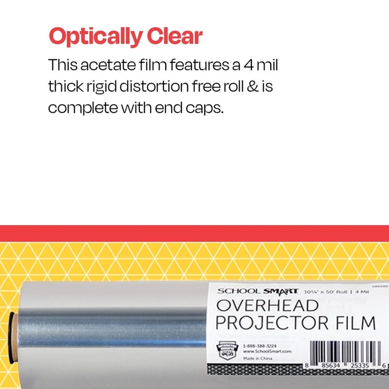 School Smart Overhead Projector Film Roll - 10-1/4 Inches x 50 Feet, 4 mil Thick - Image 3